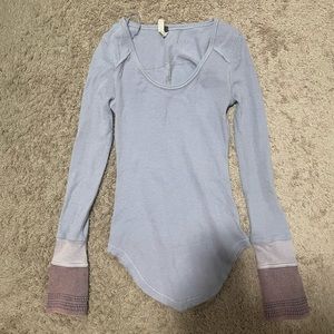 Free People long sleeve blue purple top
